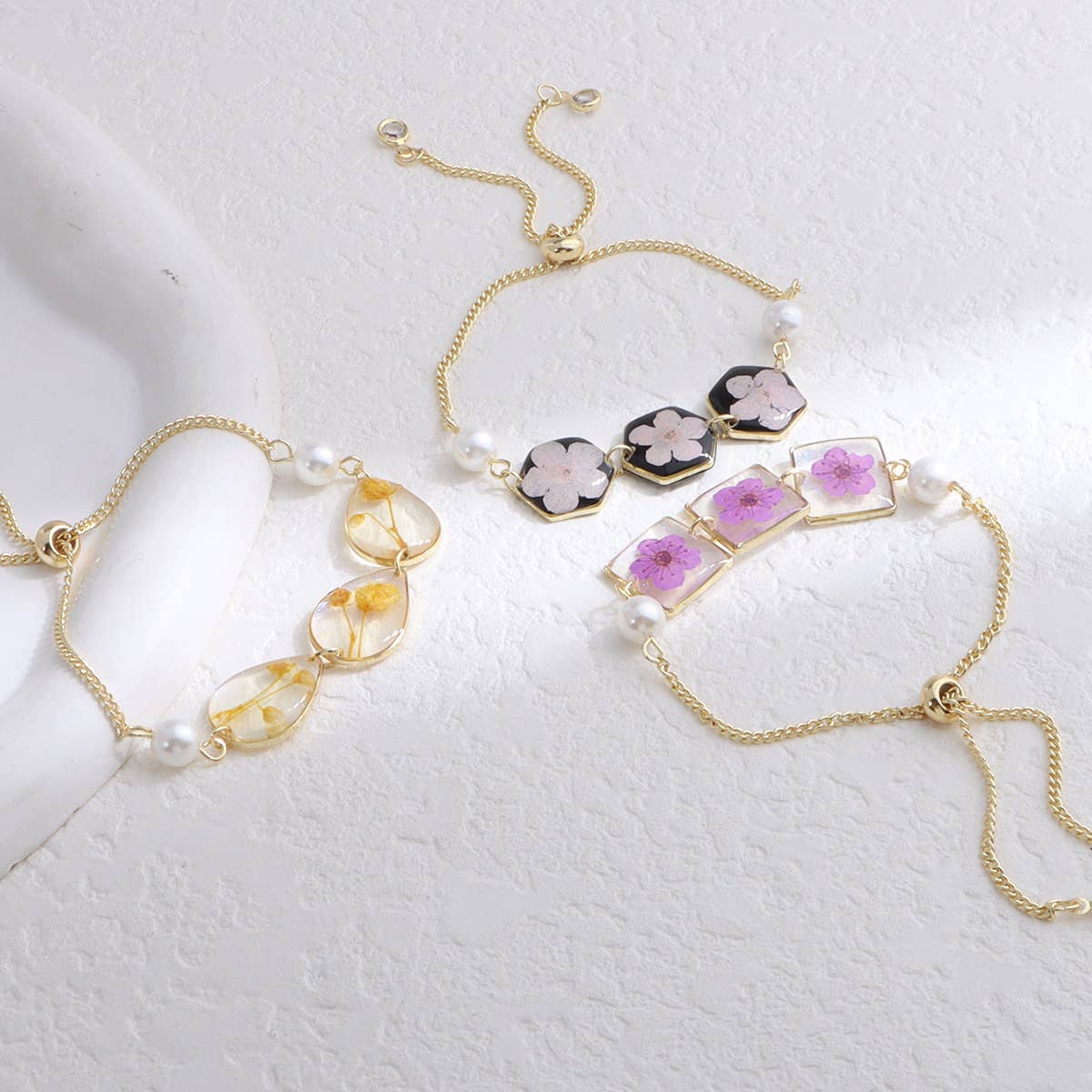 Epoxy resin flower new Chinese-style bracelet