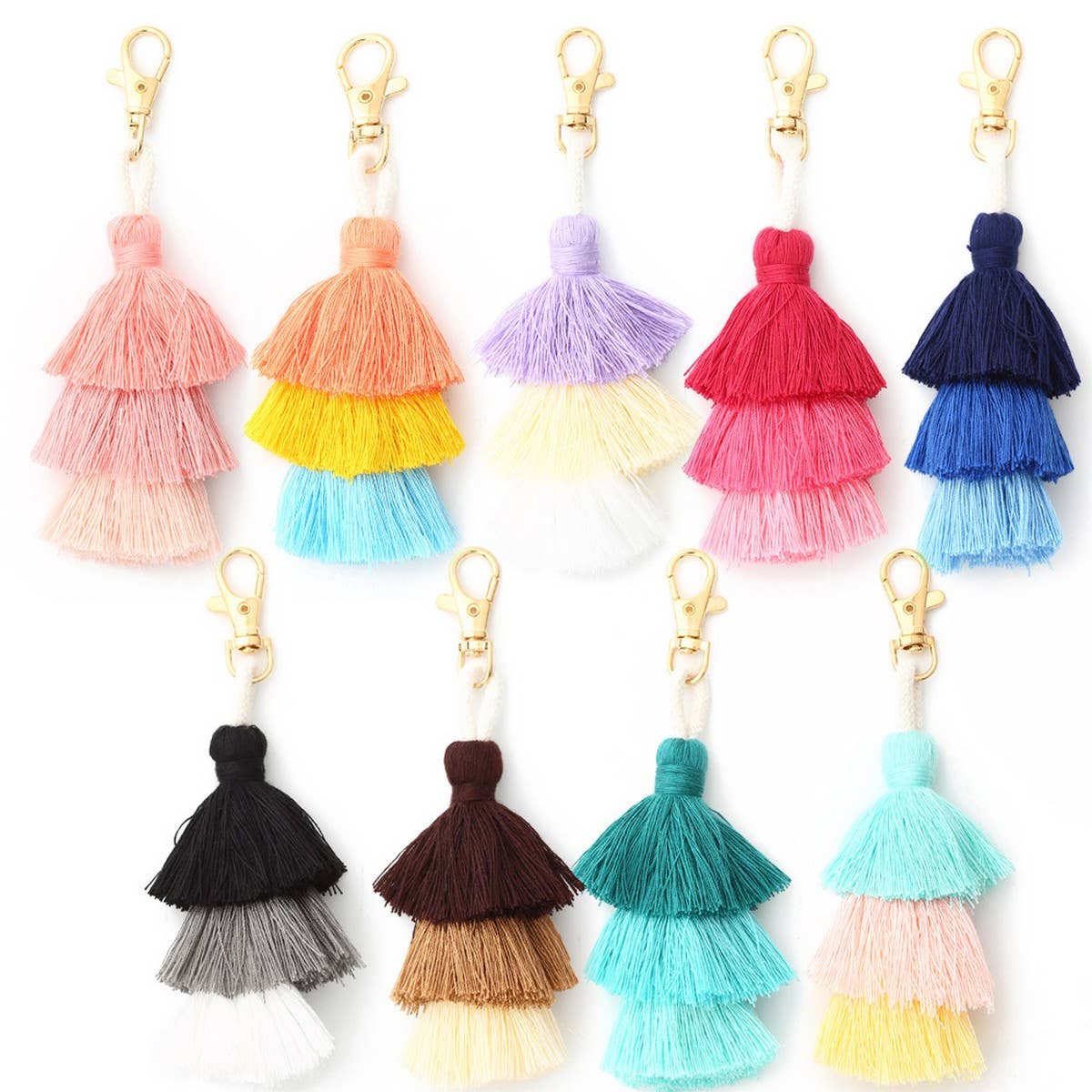 Bohemian Handmade Multi-Layer Tassel Keychain_CWAB5022