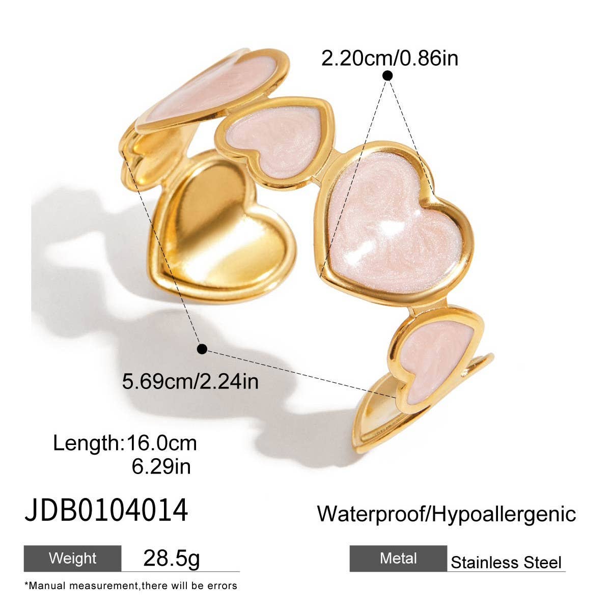 Stylish 18K Gold Open Heart Bangle, Bulk Sale_CWAJE4735
