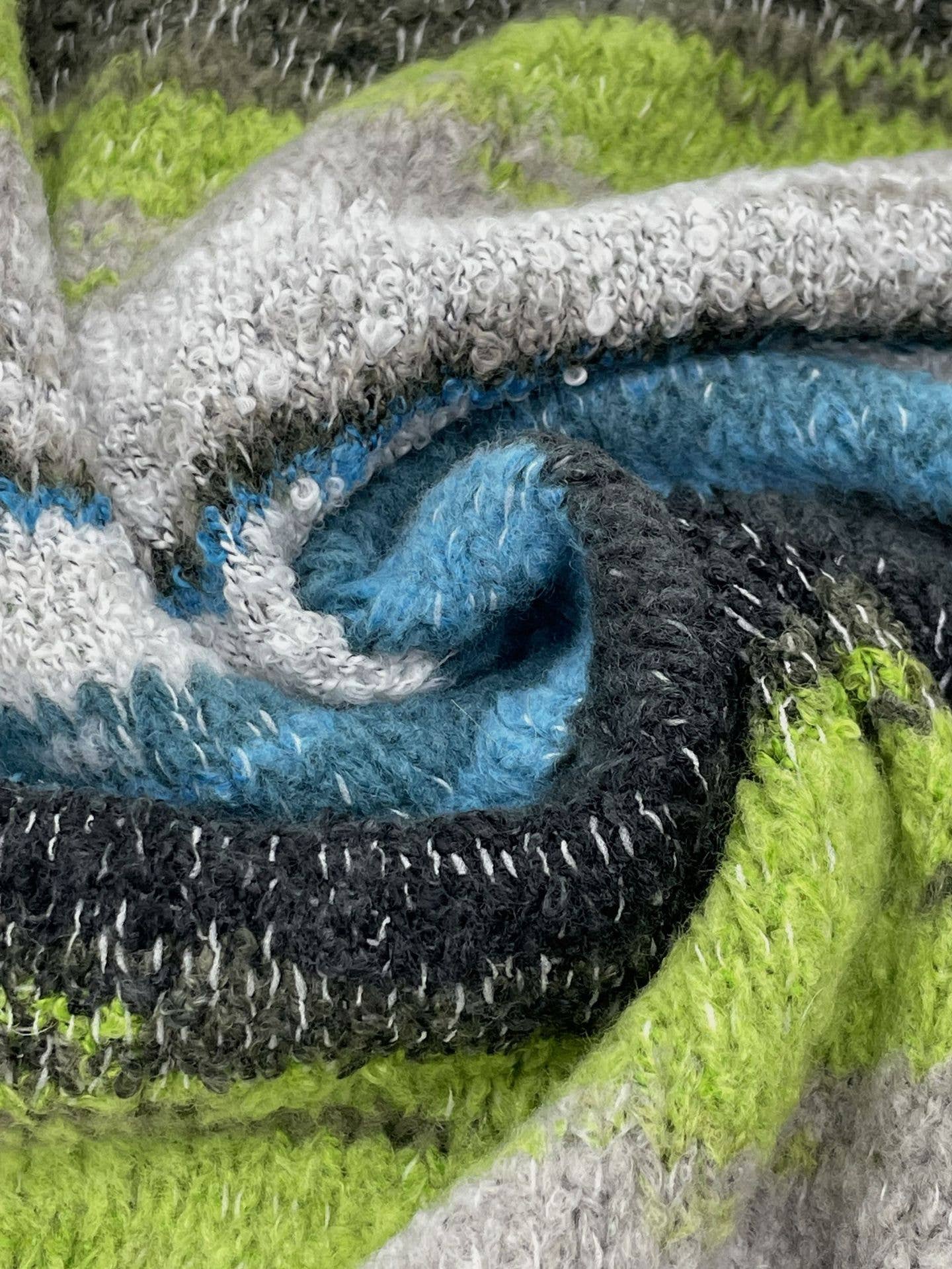 Gradient Striped V-Neck Knitted Cardigan