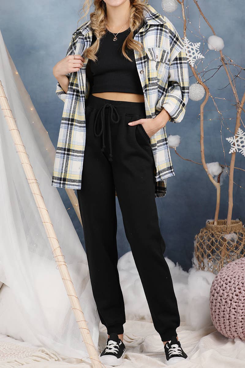 CWBLP264_CASUAL ELASTIC WAIST JOGGERS PANTS WITH POCKETS