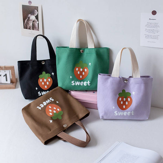 Cute Canvas Lunch Tote Bag for Women, Small_CWAB5665