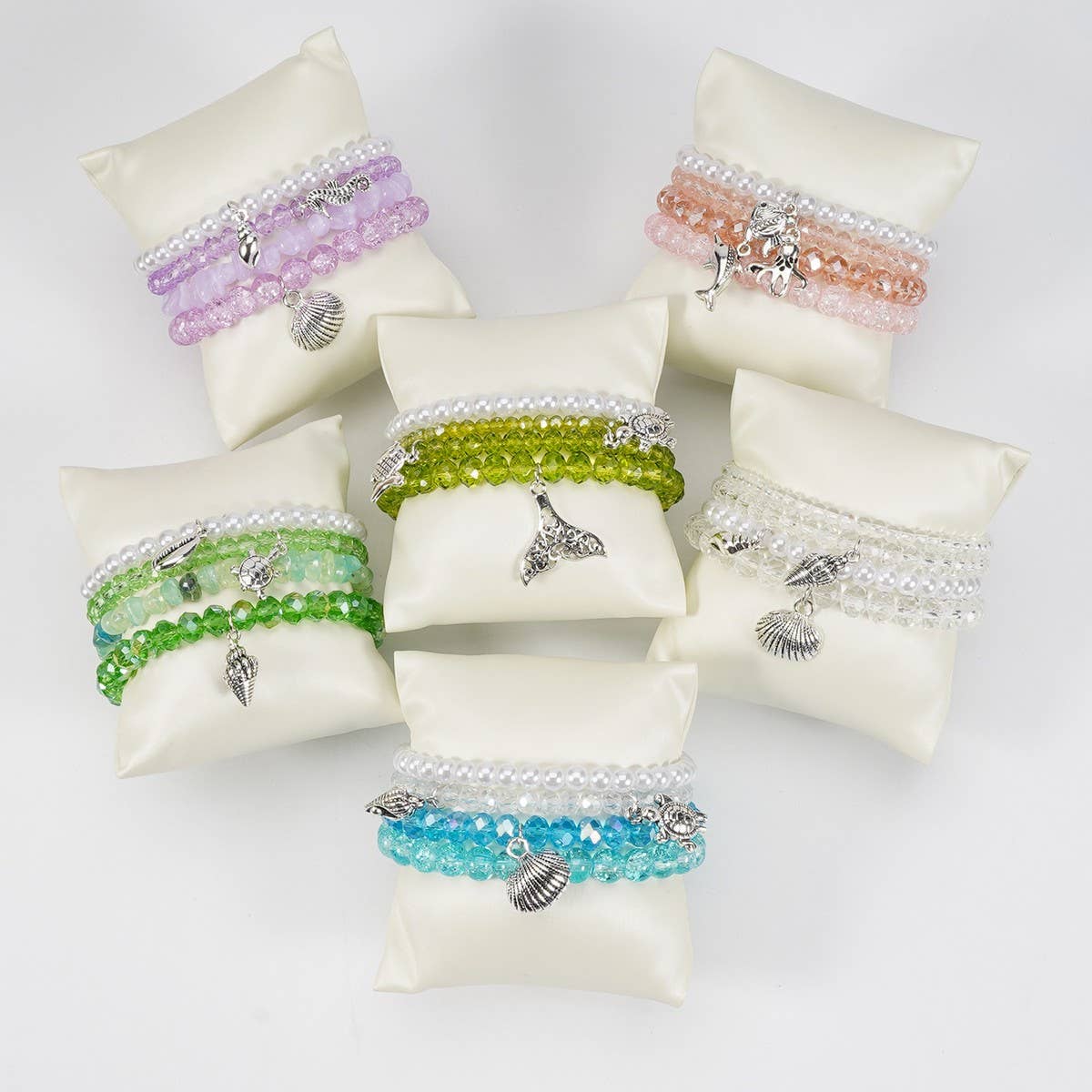 CWAJE05707_BOHO OCEAN STARFISH DOLPHIN SHELL BRACELET