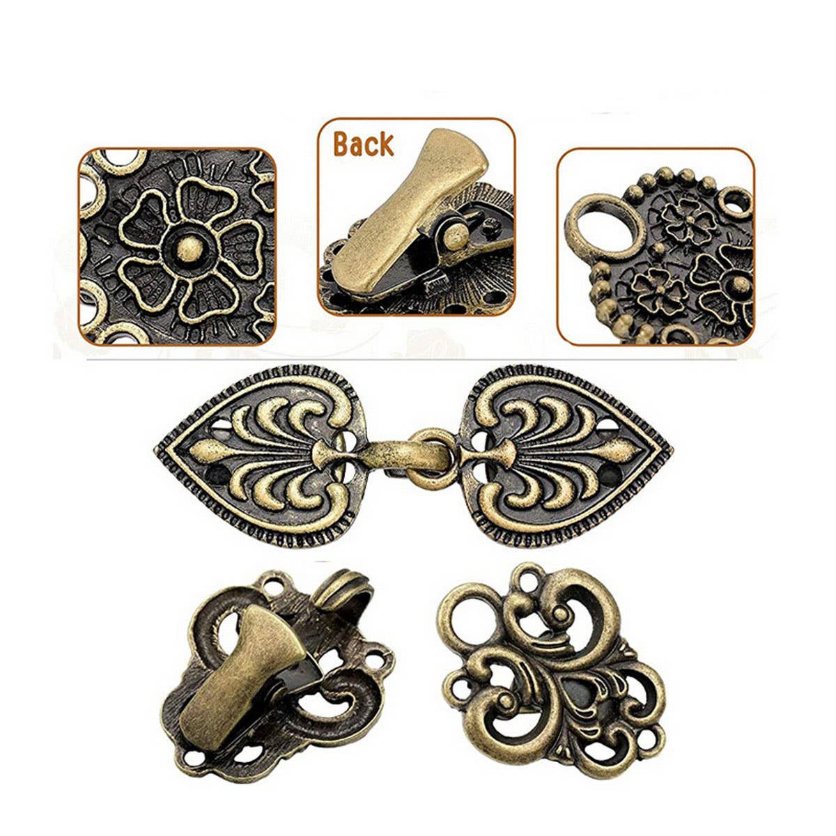 NEW CHINESE RETRO ALLOY SHAWL CLIP CREATIVE HOLLOW