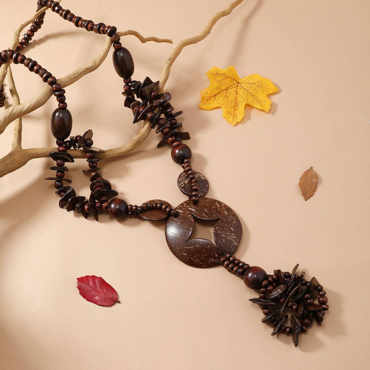 EXOTIC ETHNIC RETRO COCONUT SHELL SWEATER CHAIN_CWMM4392