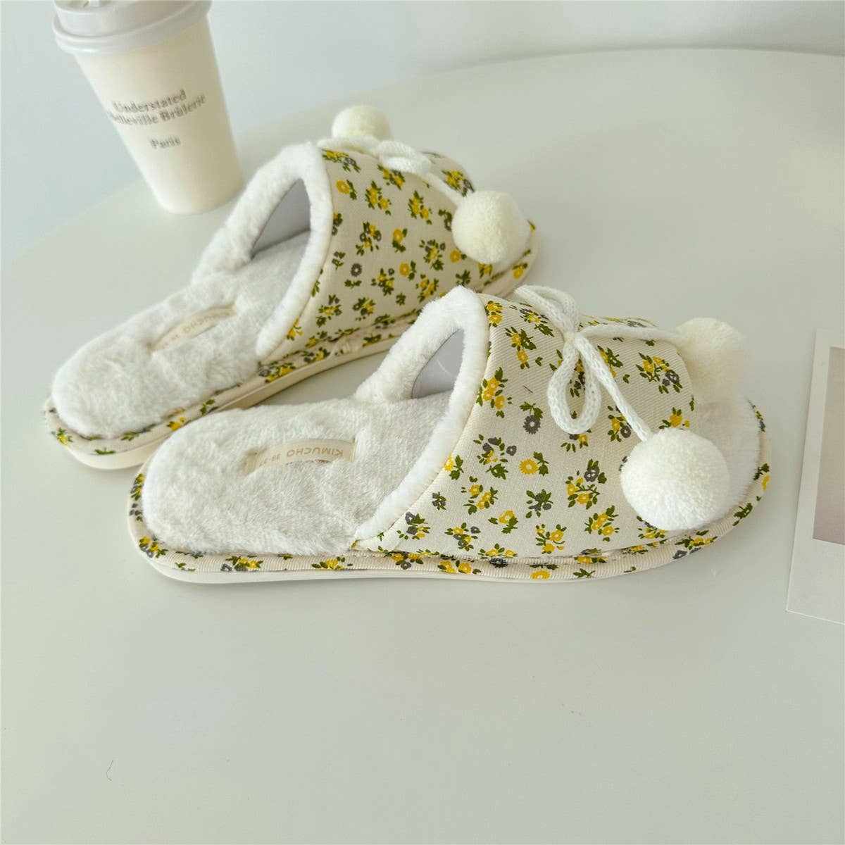 WINTER PLUSH OPEN TOE HOUSE SLIPPERS HOUSE SHOES
