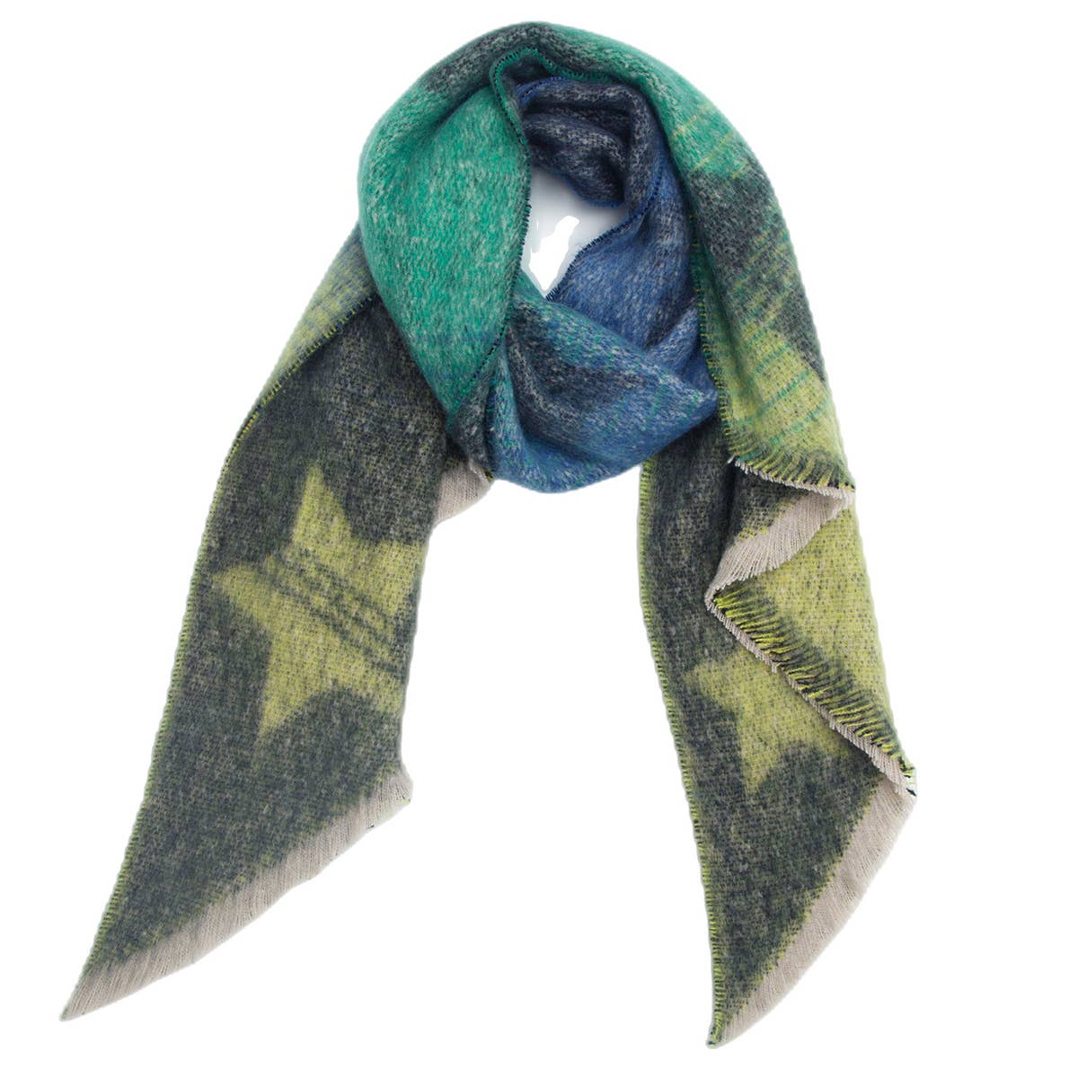 Diamond Pattern Scarf-Chunky Loop Yarn Winter Wrap