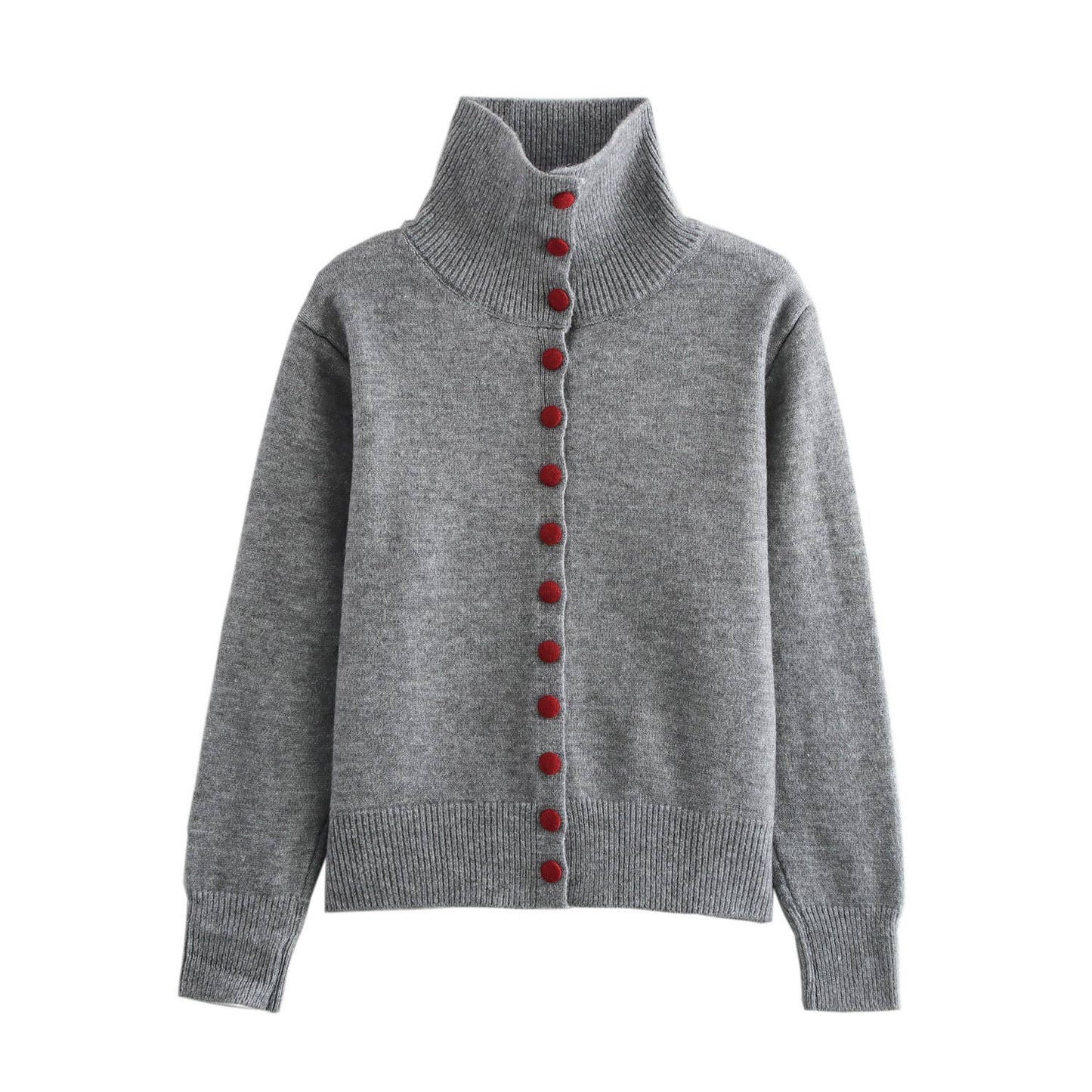 VERSATILE TURTLENECK SINGLE-BREASTED SWEATER