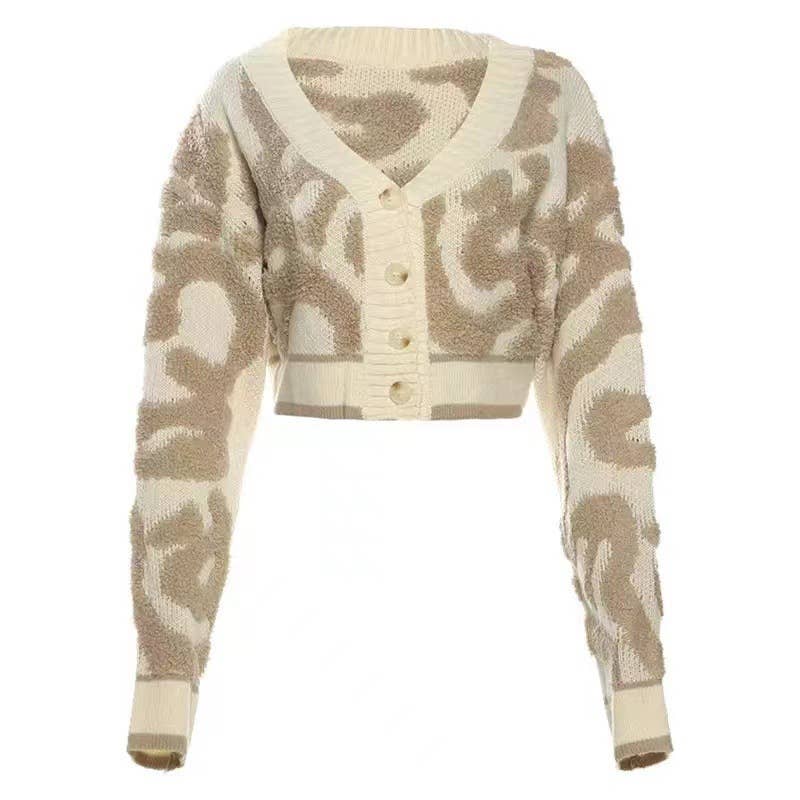 STYLISH LOW-CUT BUTTON-UP SLIM-FIT KNIT CARDIGAN