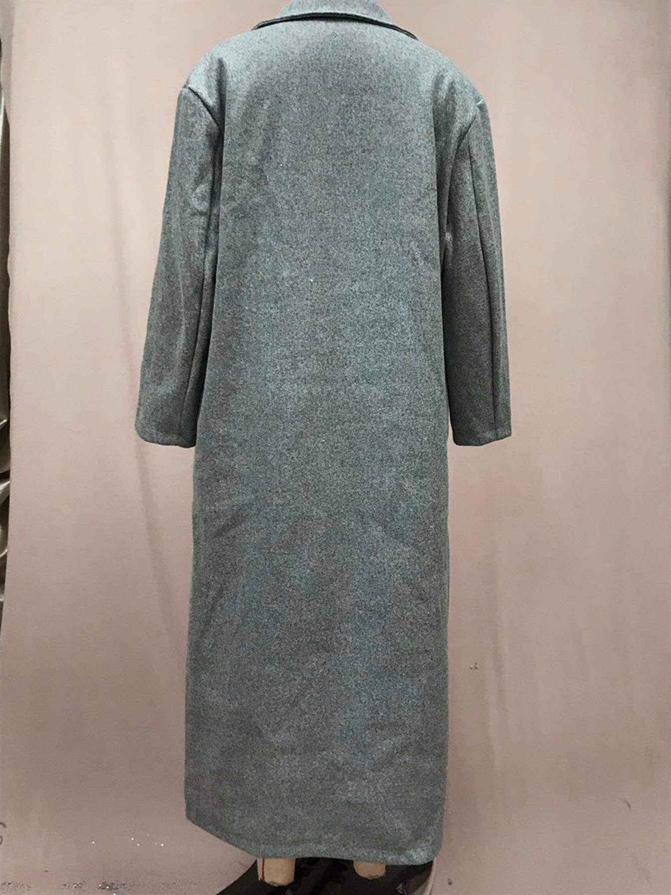 LONG SLEEVE SOLID COLOR LAPEL SINGLE BUTTON COAT