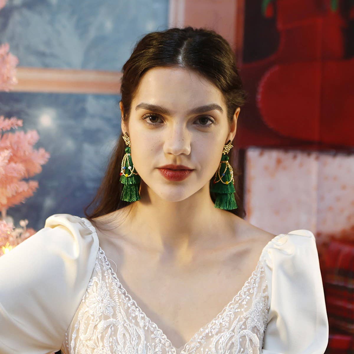 NEW LONG LIGHTWEIGHT HAND BRAIDED EARRINGS