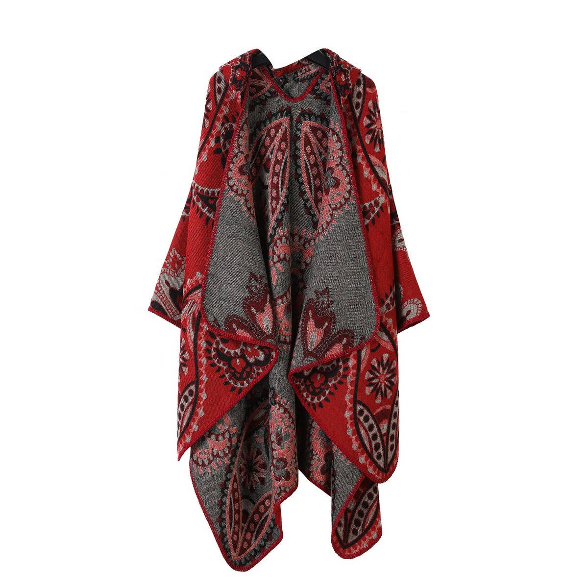 HOODED CAPE VERSATILE SUNFLOWER SCARF SLIT SHAWL