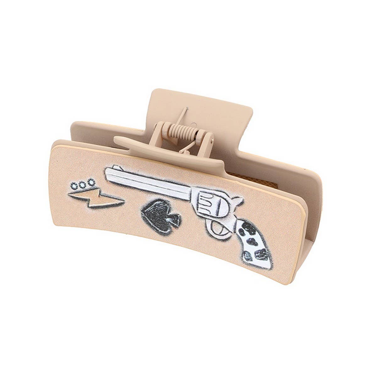 WESTERN COWBOY STYLE CACTUS LEATHER HAIRCLAW CLIPS