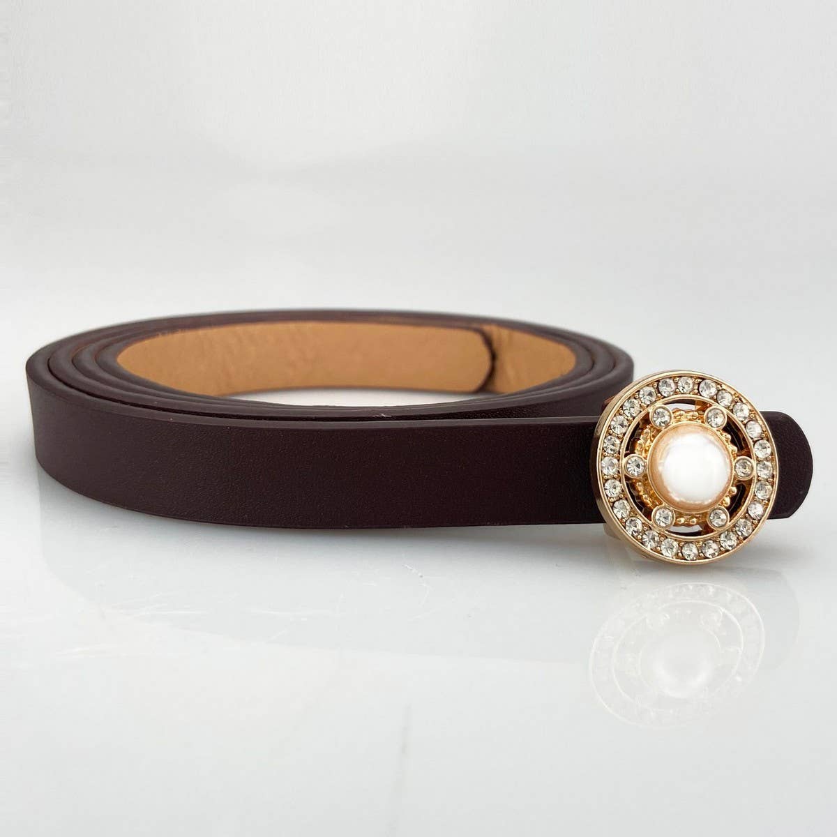 WOMEN'S FASHIONABLE PEARL AND DIAMOND BELT_CWABE0706