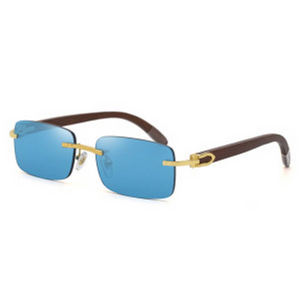 FRAMELESS ORIGINAL WOOD LEG SLINGSHOT SUNGLASSES