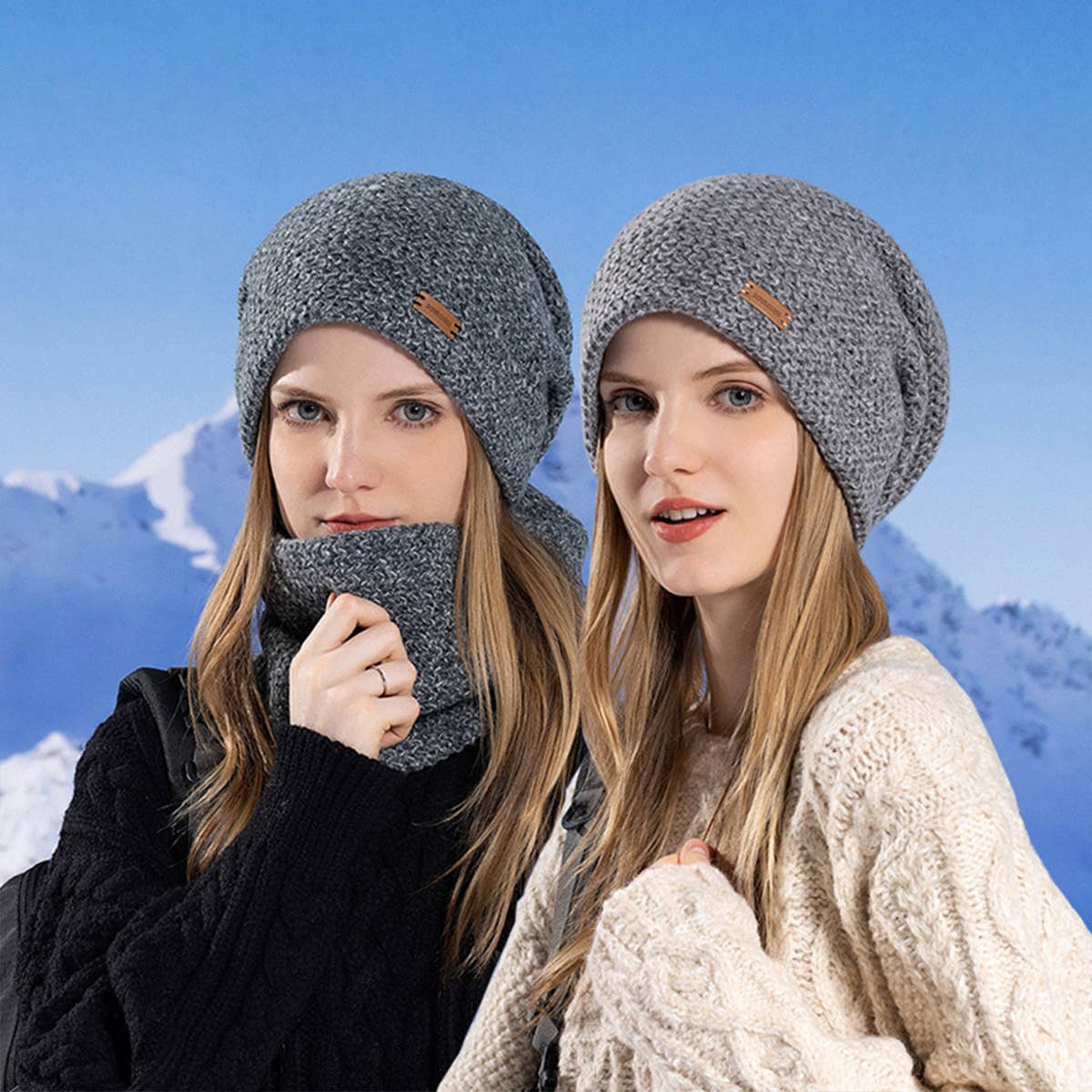 WINTER WARM EARMUFFS HAT AND SCARF SET