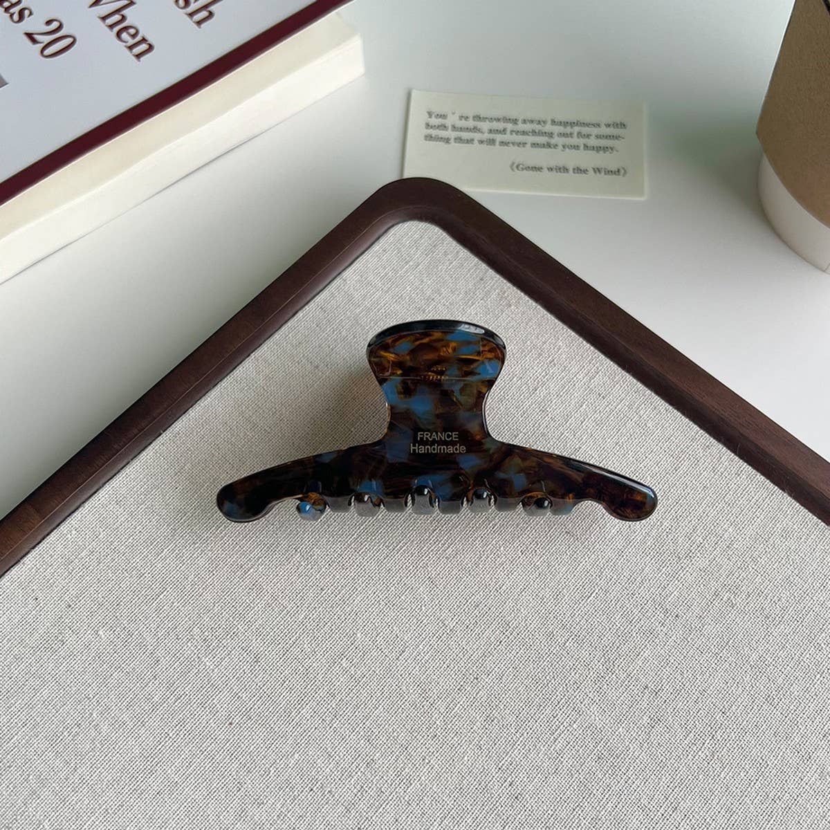 Coffee Brown Acetate Large Painter Style Hair Claw