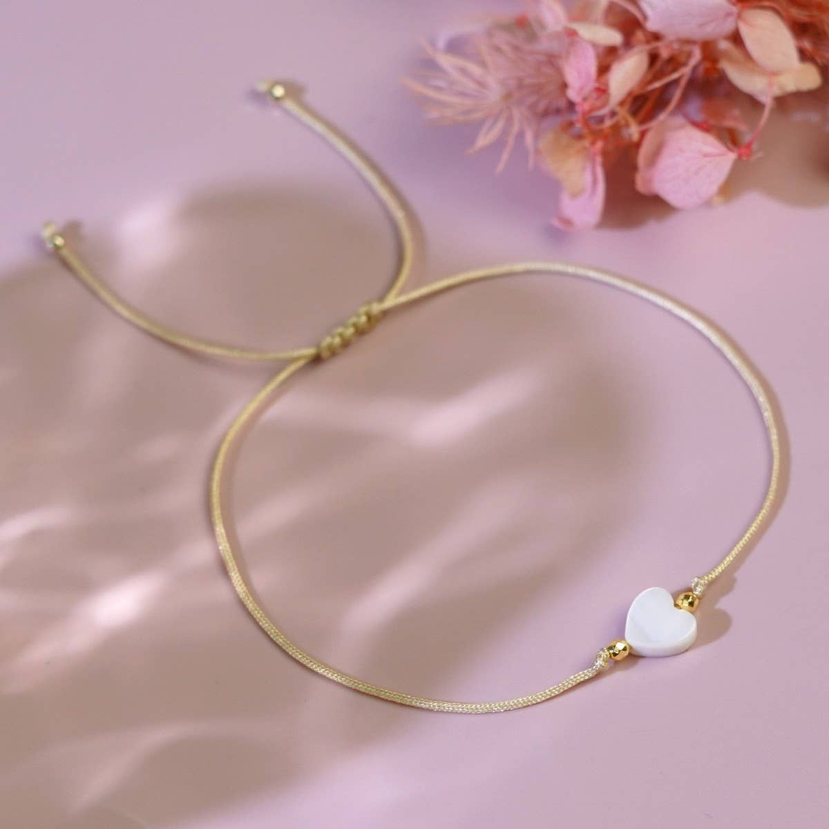 IRON GALLSTONE SHELL CROSS HAND-BEADED BRACELET