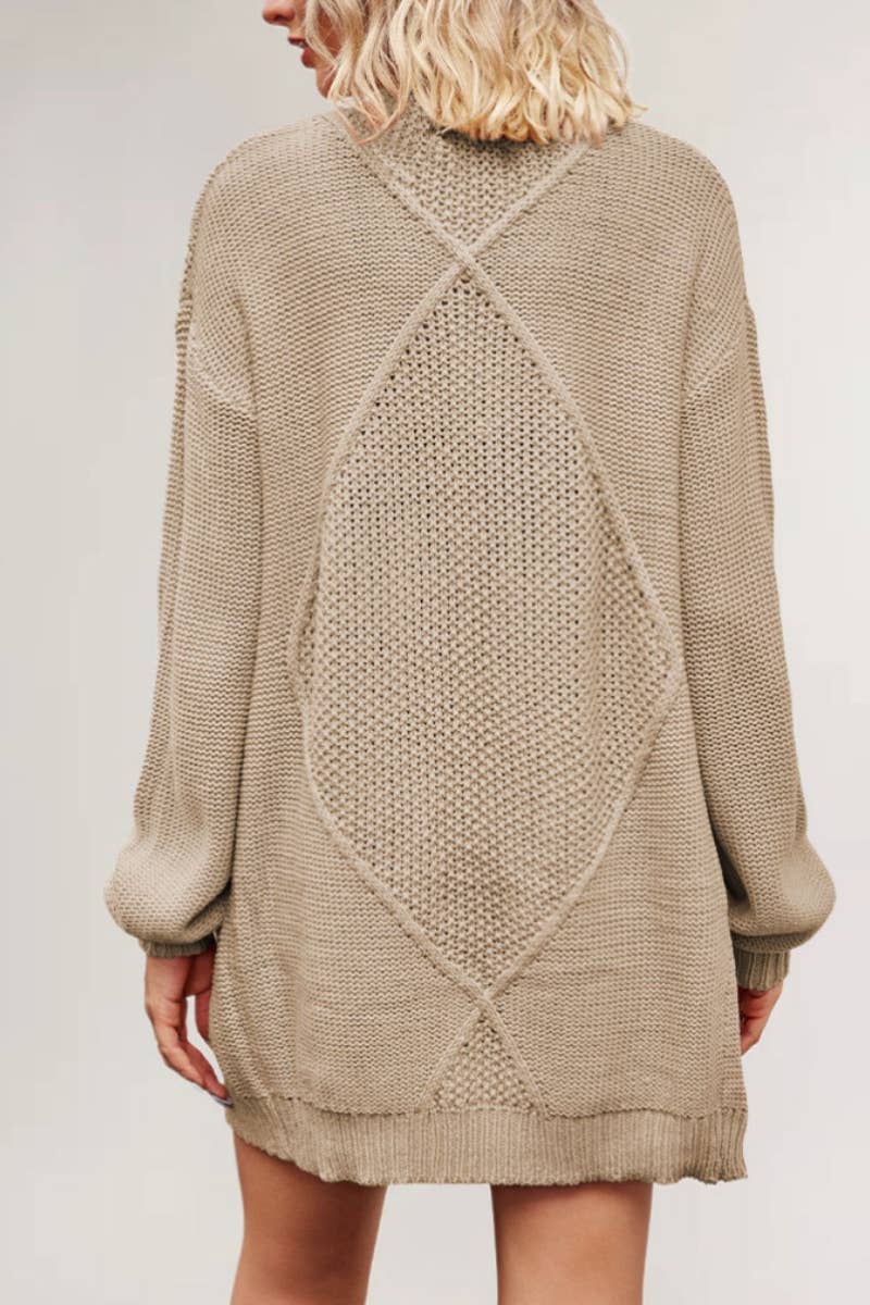 CWOCAL1827_FALL BUTTON-FREE LONG-SLEEVED CARDIGAN