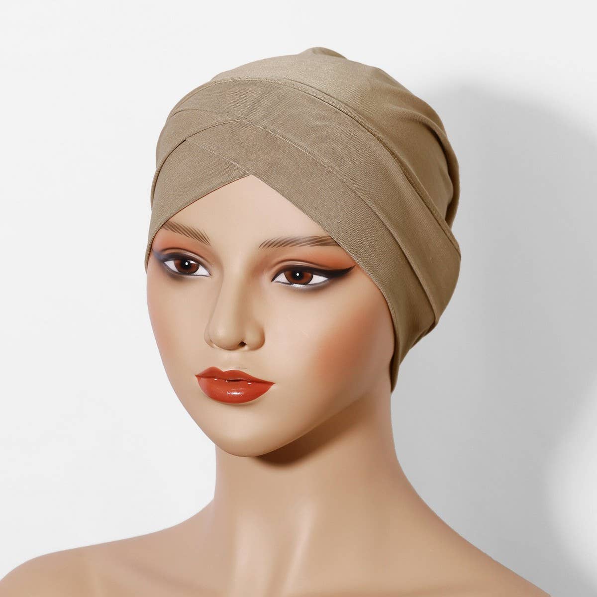 FASHION CRYSTAL LINEN TWO-LAYER CROSS HEADSCARF_CWASC2458
