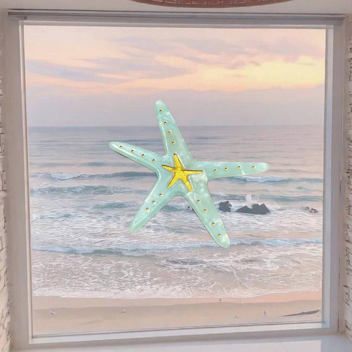 CWAHA4444_NEW OCEAN SERIES CUTE STARFISH HAIRPIN