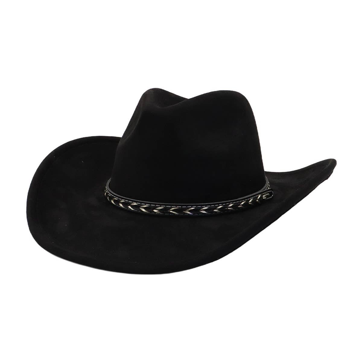 Unisex Western Suede Cowboy FedoraHat Ethnic Style_CWAH04398