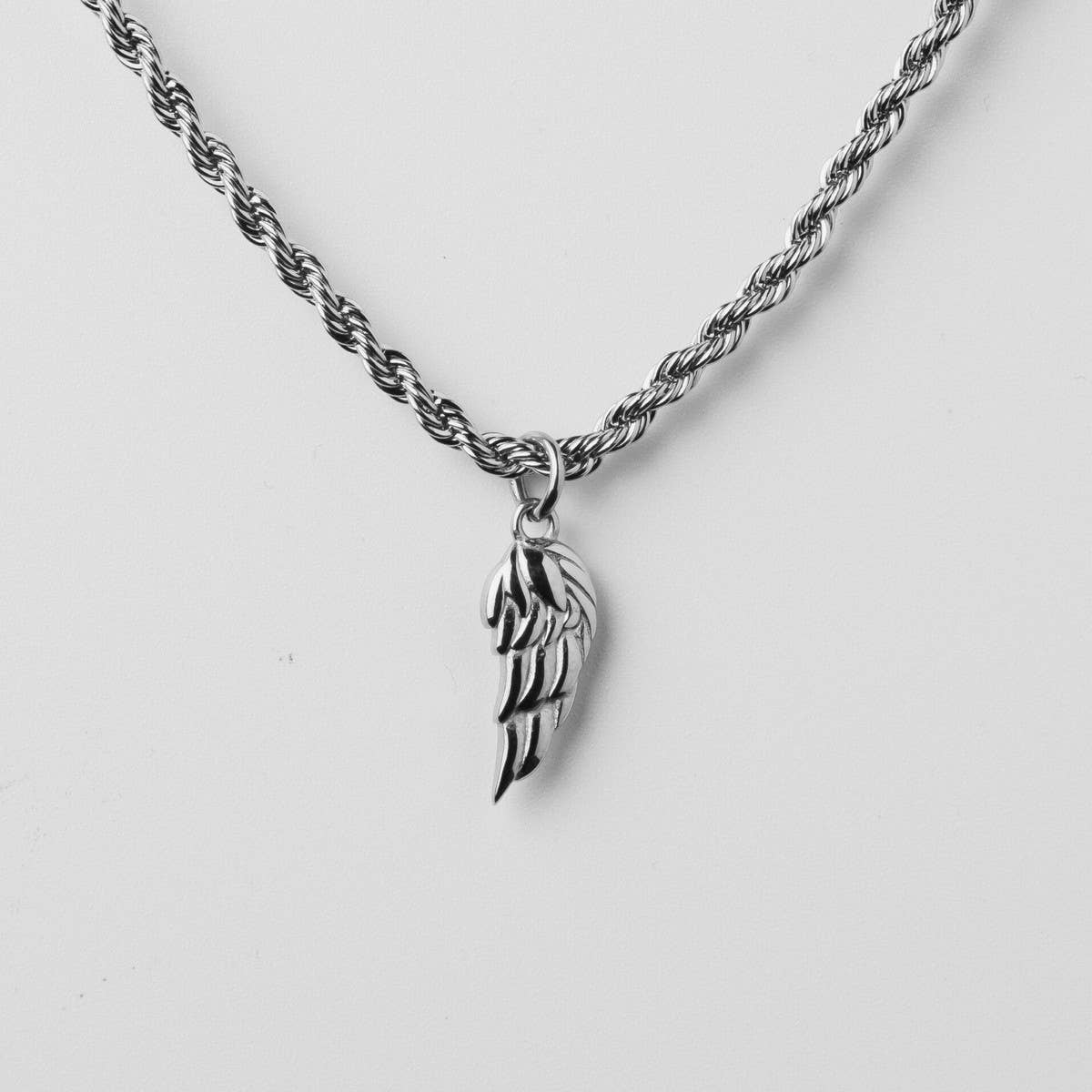 Stainless Steel Men's Wing Pendant Necklace_CWMM5558