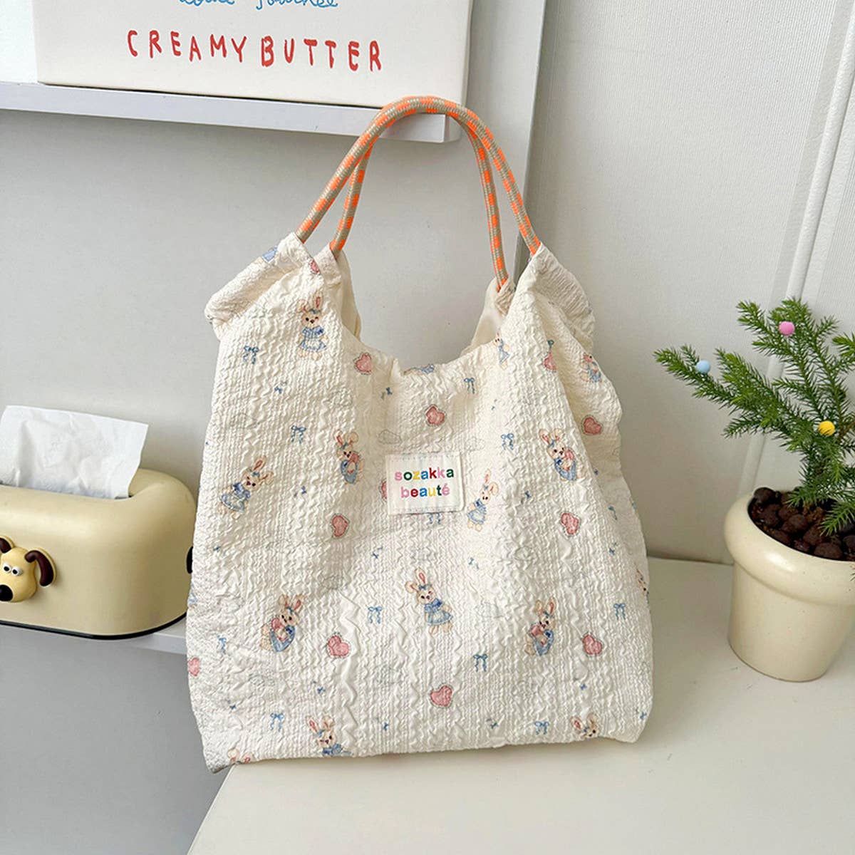2024 NEW EMBOSSED CUTE SWEET CANVAS BAG_CWAB3080