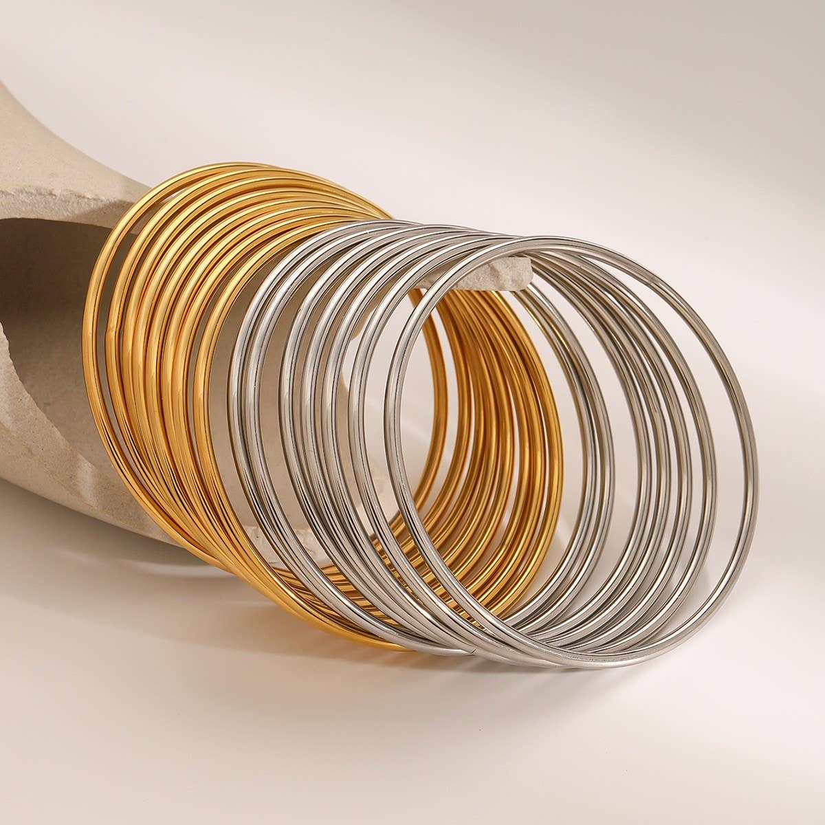 Minimalist Plain Open Cuff in Titanium Steel