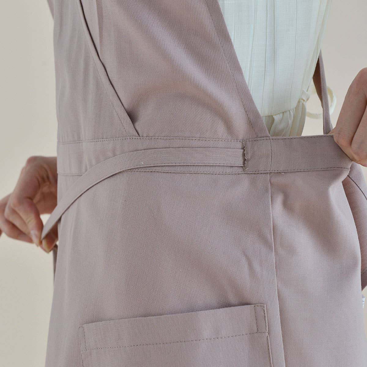 French Dress Style Linen Aprons with pockets