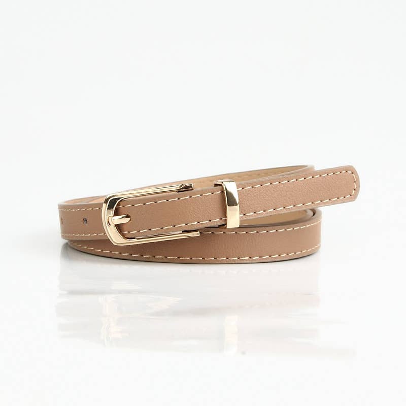 Multi-color alloy pin buckle thin waist belt