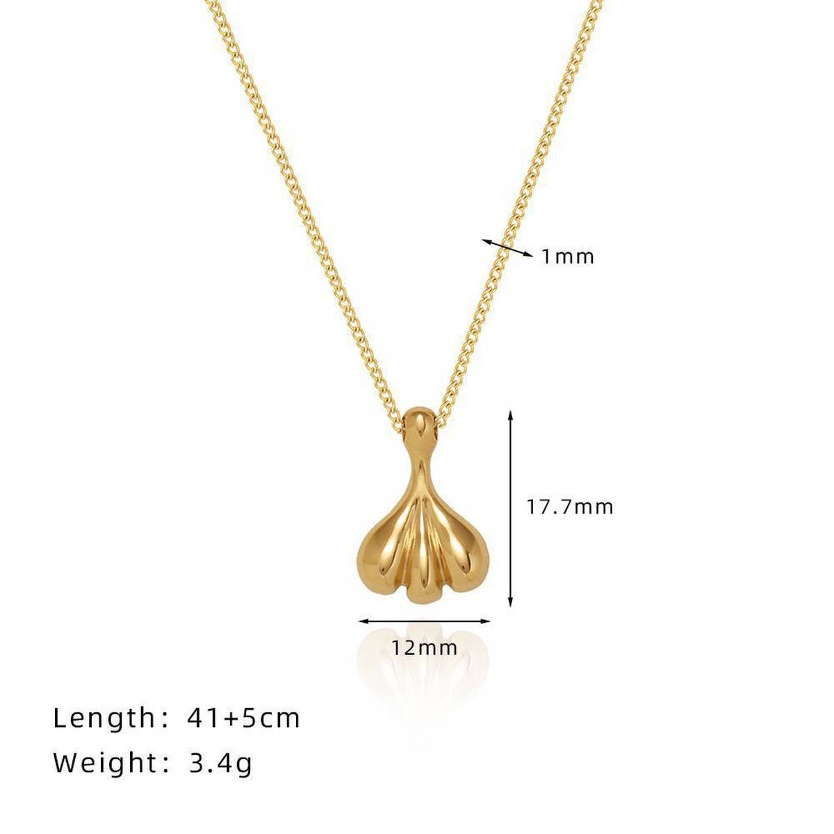 Small skirt fan-shaped teardrop necklace_CWMM5585