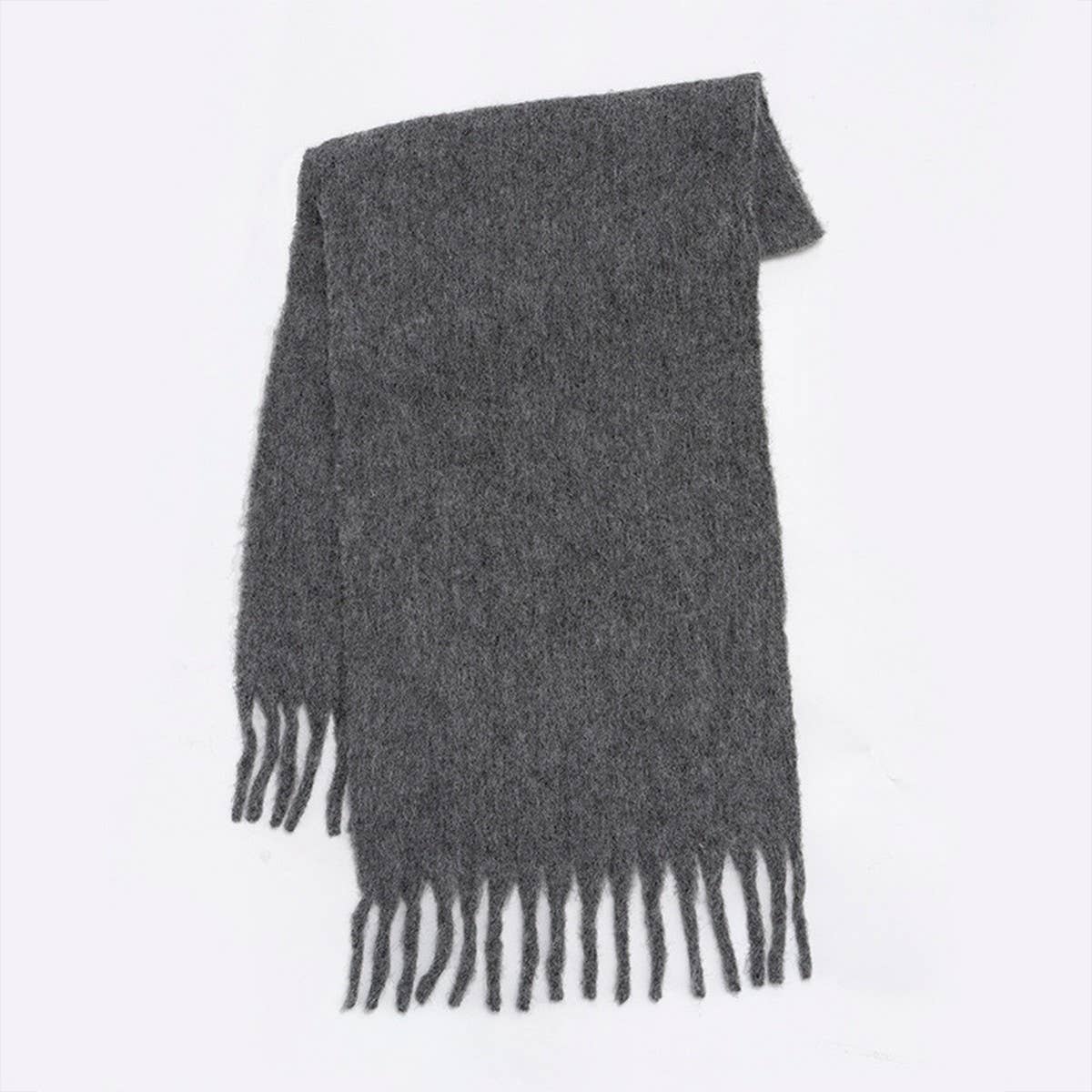 Gradient Loop Yarn Tassel Scarf for Winter