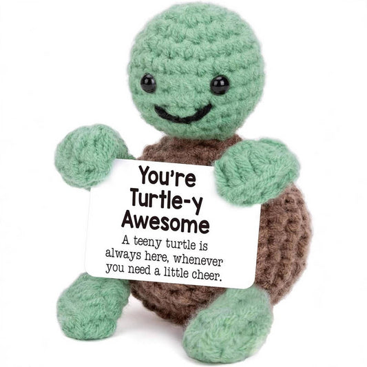 CWMM9277_POSITIVE LITTLE TURTLE HANDMADE KNITTED DOLL