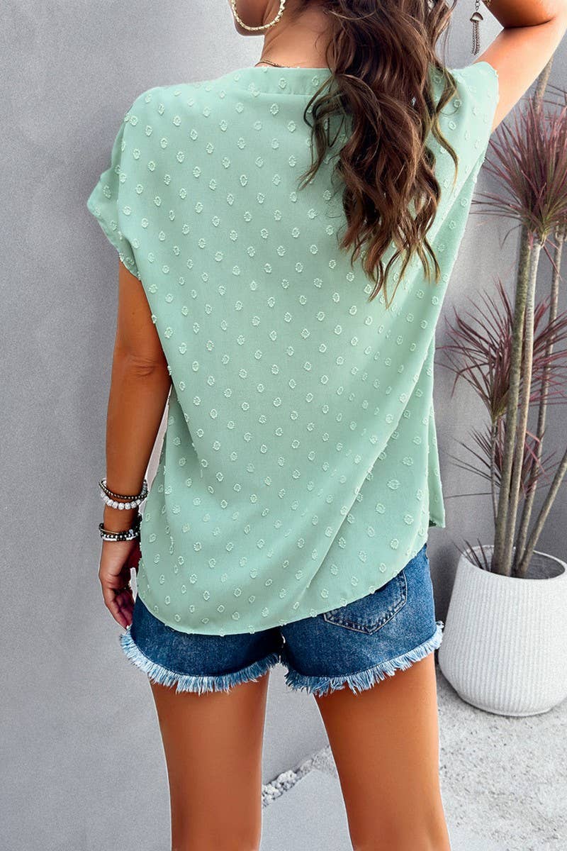 TEMPERAMENT LEISURE V NECK SHIRT_CWTSTS0171