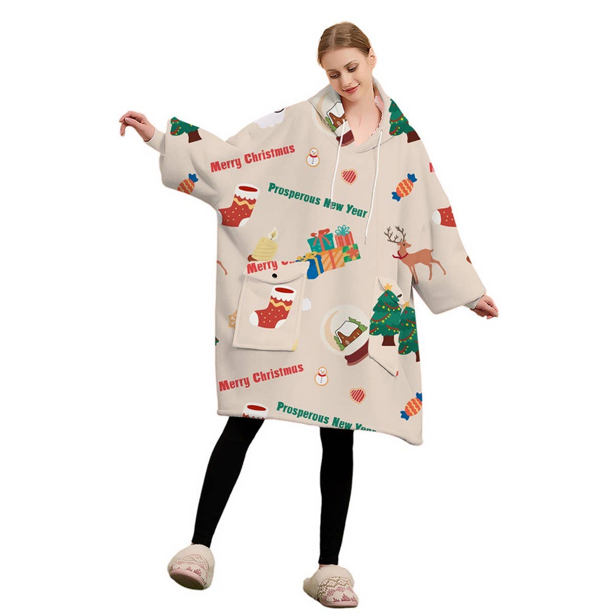 Thick Flannel Hoodie Blanket for Home & Outdoors