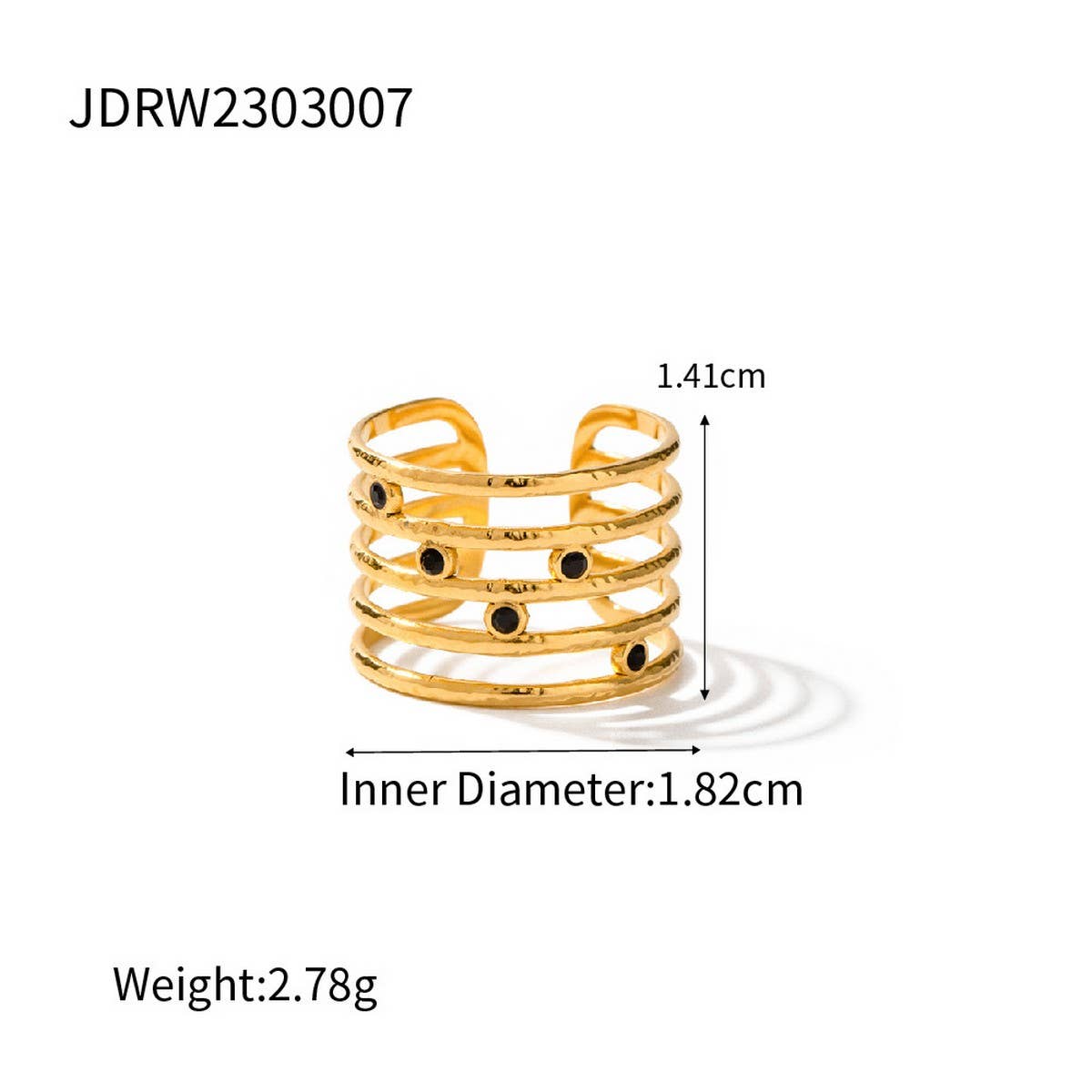 SIMPLE MULTI-LAYERED OPEN RING WITH DIAMONDS_CWAJE1395