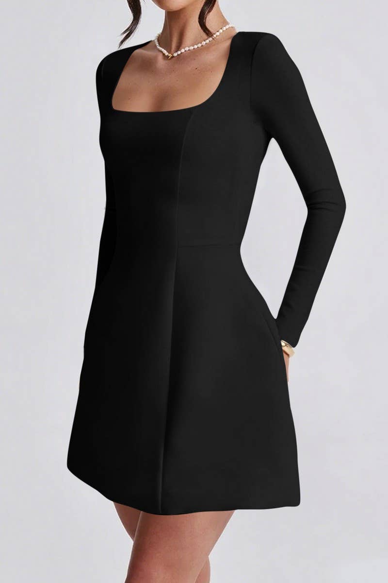 CWDSD10828_ELEGANT LONG SLEEVE COCKTAIL MINI DRESS