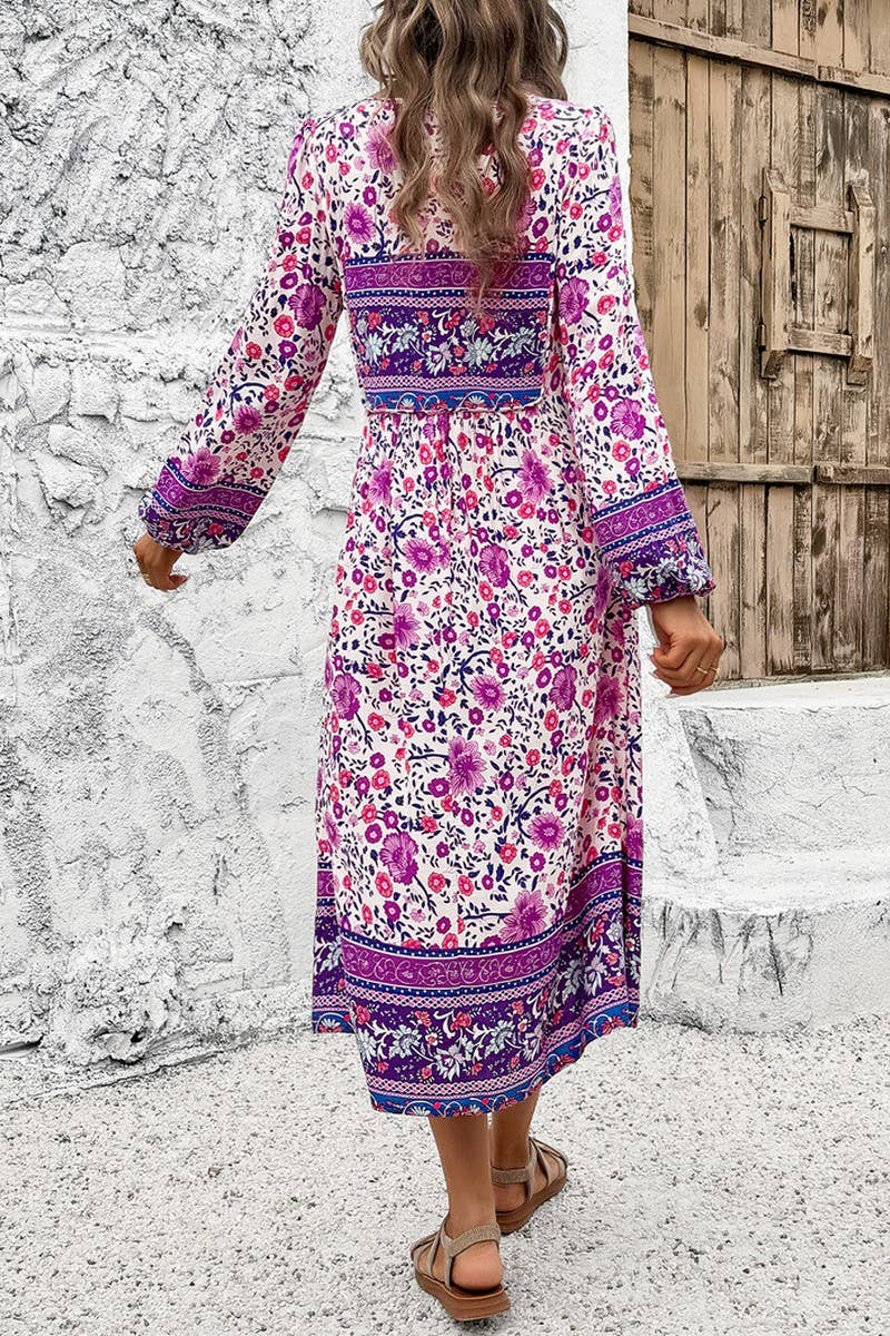 CWDMD4633_SPRING AND SUMMER LEISURE RESORT PRINT DRESS