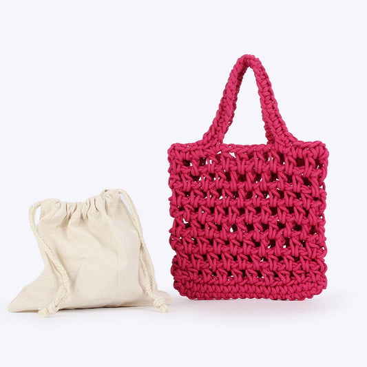 HANDMADE BEACH TOTES WITH MESH LIGHTWEIGHT TRENDY_CWAB4680