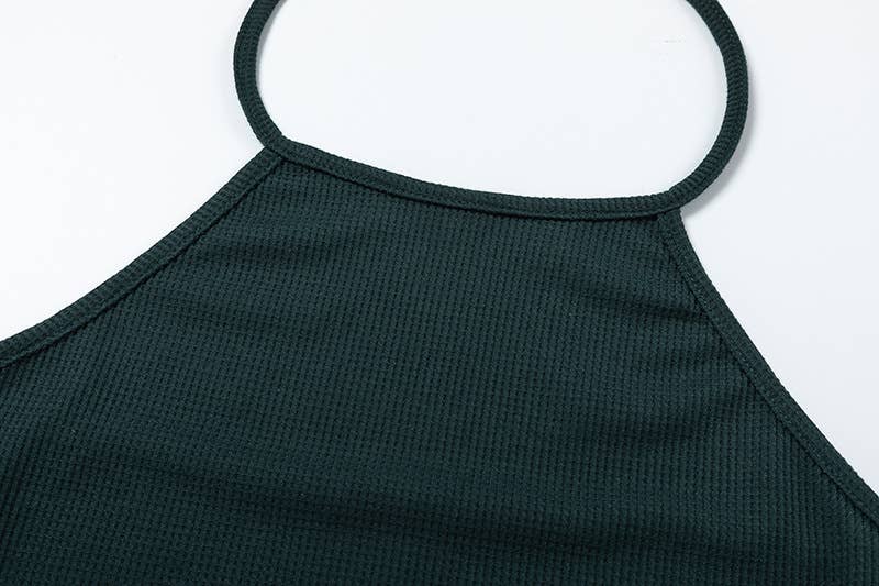 Sexy backless hip-wrapped halter one-step dress