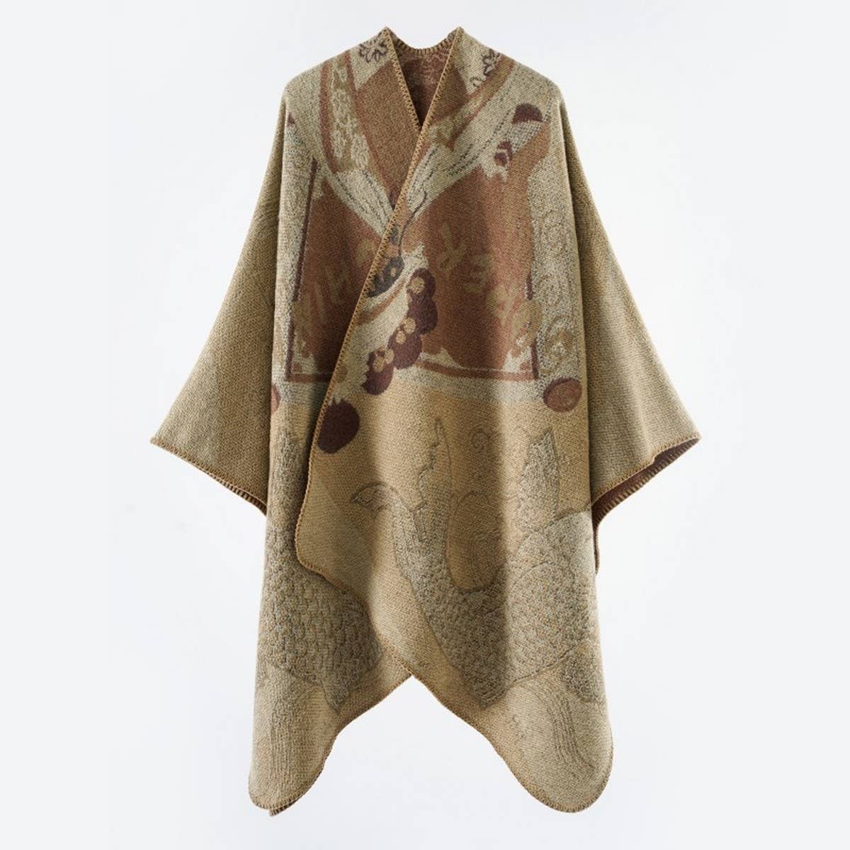 SMALL NEW FASHION FISH PATTERN WARM SHAWL_CWMM2100