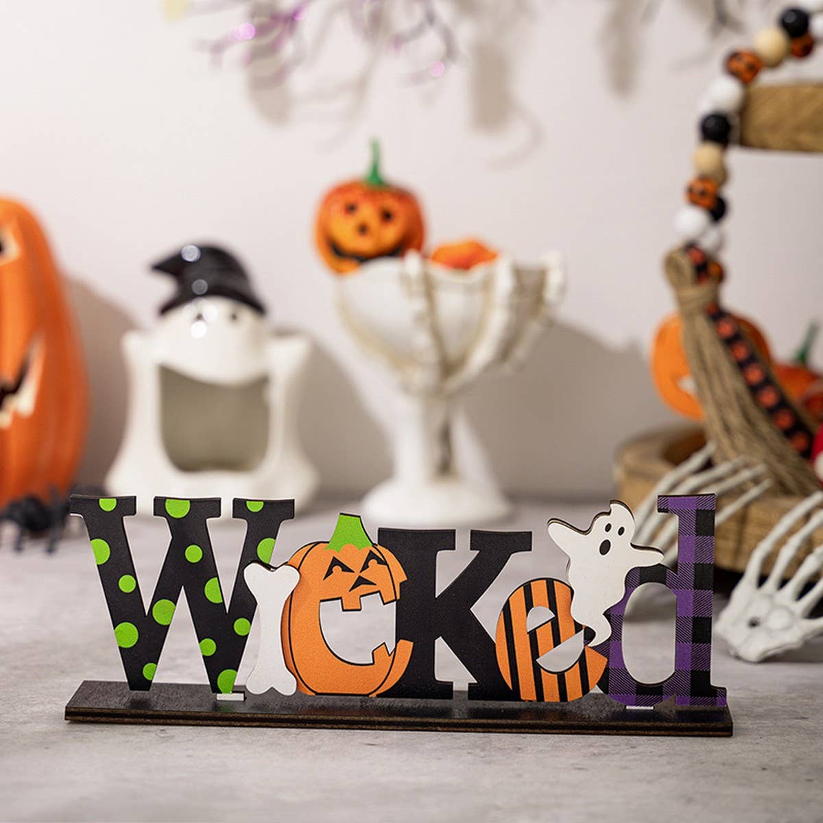 CWMM10265_HALLOWEEN WOODEN LETTER TABLETOP DECORATION
