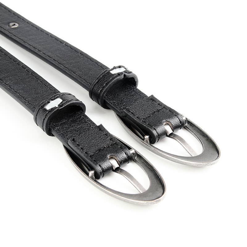 Crescent-shaped rivets ancient silver belt