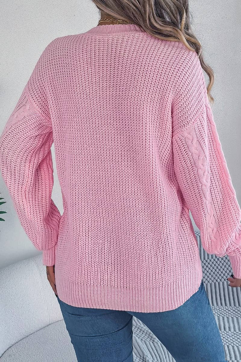 CWOCAL0947_AUTUMN KNIT LONG-SLEEVED CARDIGAN SWEATER