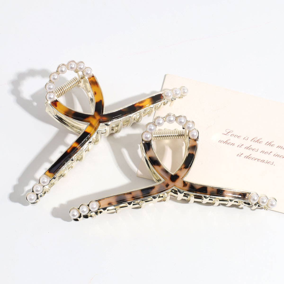 FASHION PERSONALITY LEOPARD PRINT PEARL HAIRPIN_CWAHA2329