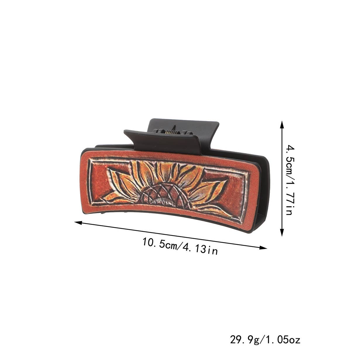 Western Cowgirl Hair Claw - Horsehair Leather Clip_CWAHA0591