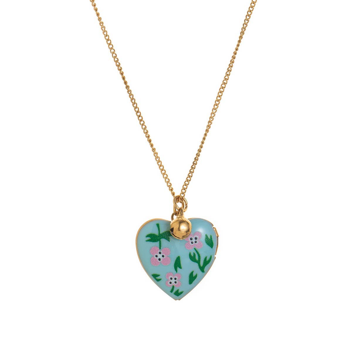 Heart Locket Oval Photo Necklace Gold Plated