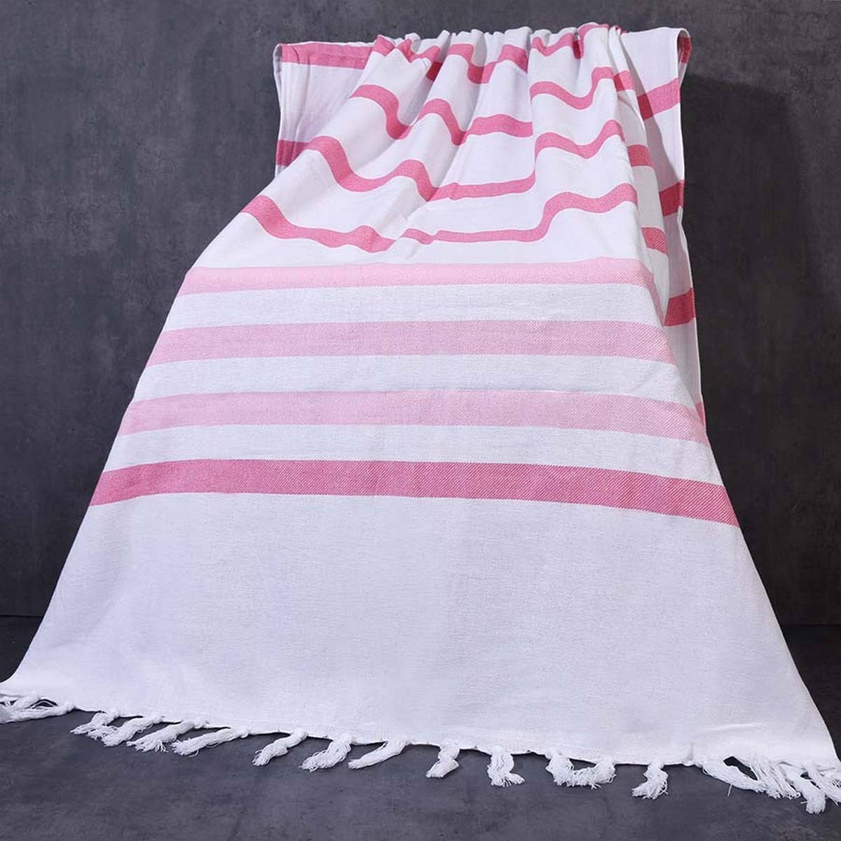 Striped Tassel Towel Shawl Turkish Beach Wrap_CWMM7668
