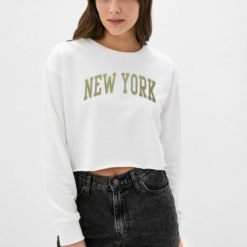 Letter print short loose long sleeve hoodie
